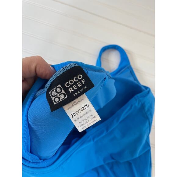 COCO REEF Underwire Bra Swim Tankini Top Blue Padded Beach Plus Size 20W - Picture 4 of 5